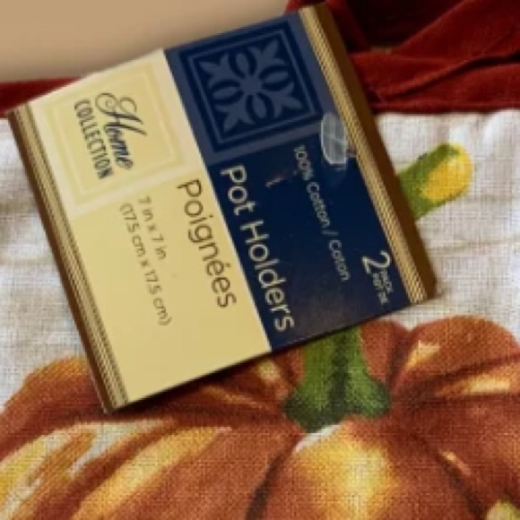 NWT Home collection fall pumpkin pot holder set - Picture 6 of 7